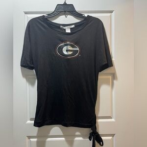 Georgia Bulldog Women’s Medium Dolman Sleeve shirt with side tie detail